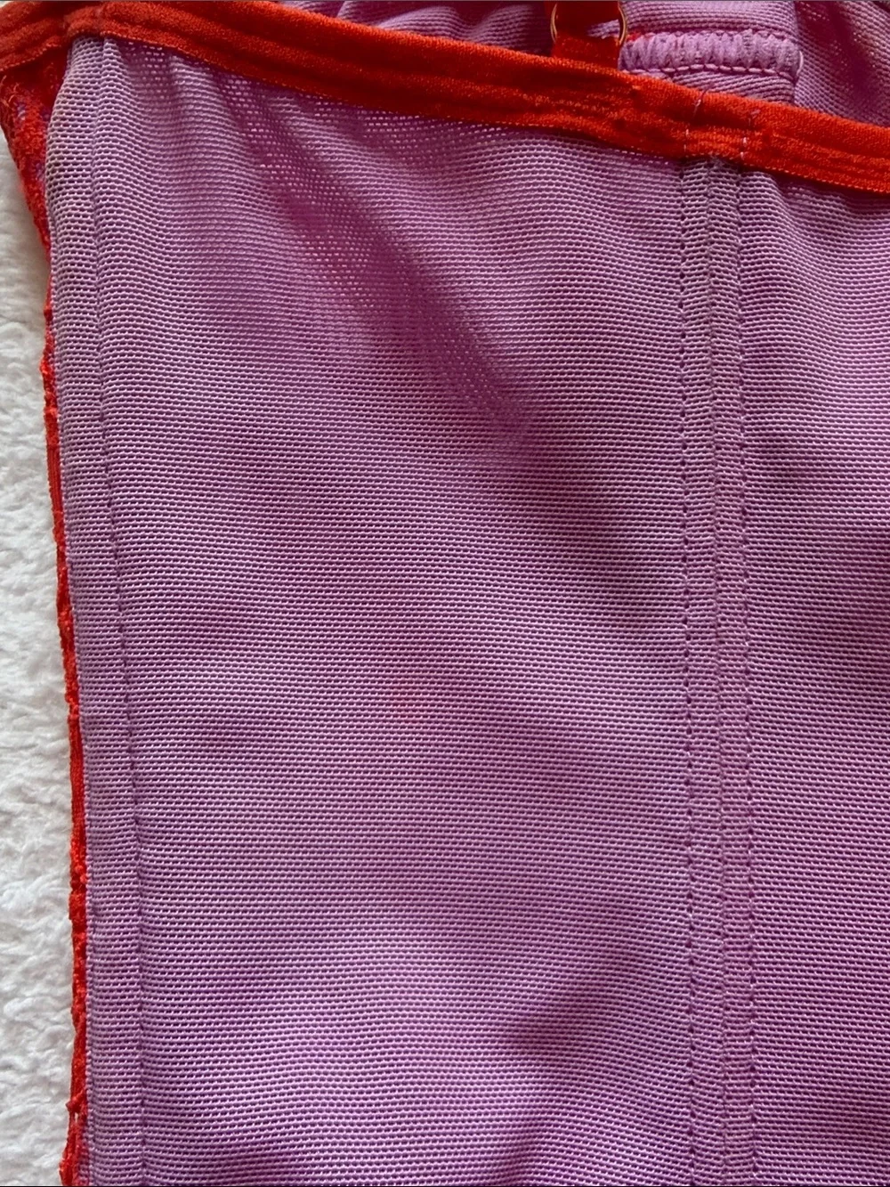 Out From Under Modern Love Corset Bustier Top, Orange/Red & Purple, Size Medium